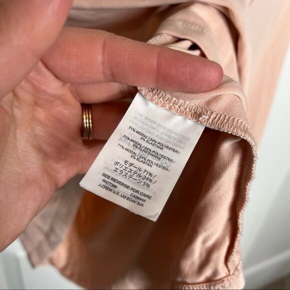 Madewell Sandwashed Mock Neck Tee In Sheer Pink Size Small - Picture 6 of 7